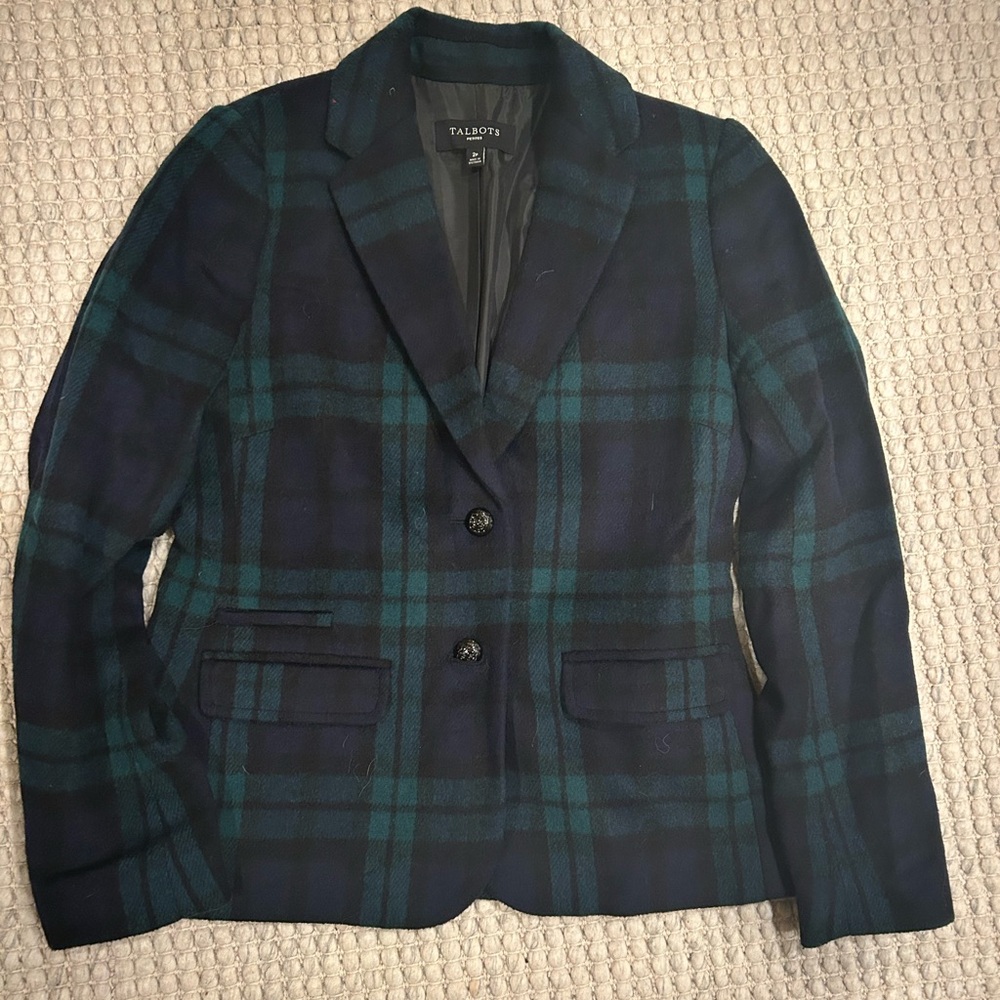 Talbots plaid blazer
